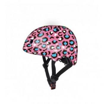 Casco infantil 50-54 cm. leopardo rosa para patinetes - seguridad y diseño atractivo