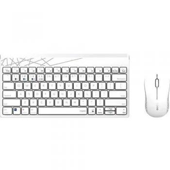 Set de Teclado y Ratón Inalámbrico Multi-Modal Rapoo 8000M - Blanco, Bluetooth y 2.4 GHz, 1300 DPI