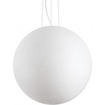 Lámpara colgante Carta 1 bombilla Cristal y metal blanco Ideal Lux Globe Blanco