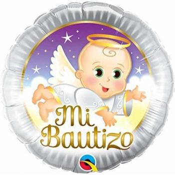 Globo Mi Bautizo Angel Baby Redondo 45cm