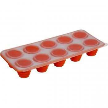 Kool Pop Up - Cubitera para cubitos de varias medidas, con tapa, color naranja ácido