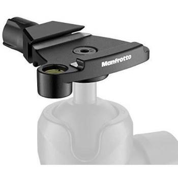 Adaptador a zapata rápida Arca-Swiss Manfrotto MSQ6T, compatible con rótulas 494, 496 y 498, diseño compacto para trípodes Befree