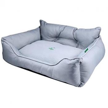 Cama para mascota ergonómica 90x70x28 cm de poliéster gris con funda lavable a máquina - Benetton