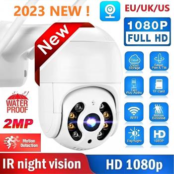 Cámara Inalámbrica PTZ HD 1080P para Exteriores IP 2MP con Vigilancia AI, Impermeable, Visión Nocturna Infrarroja y Wifi - Seguridad Exterior CCTV