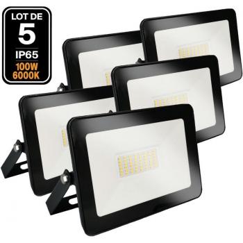 EUROPALAMP - 5 Focos LED de 100W para Ipad Blanco Frío 6500K Alta Luminosidad IP65