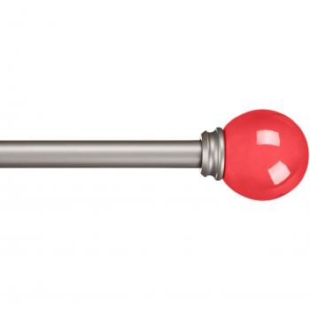 Amazon Basics - Barra de cortinas decorativa de 1,6 cm con remates redondeados, 122 cm, Rosa