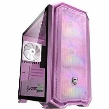Nfortec Krater Mini - Torre Gaming RGB Micro-ATX con Frontal Mallado - Edición Limitada en Color Rosa