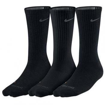 Nike Dri Fit Crew 3er Pack Socken - Calcetines Unisex Adulto 3x1 Paquete, Negro/Gris
