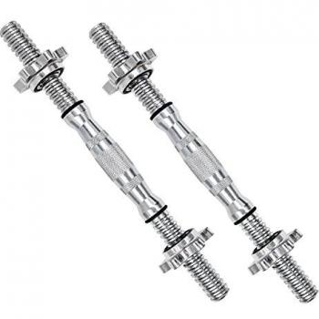 Amazon Brand - Umi - Barra con Mancuernas 14 Pulgadas - Barra de Peso Estándar de 1 Emparejar con 4 Collares de Metal con Espín