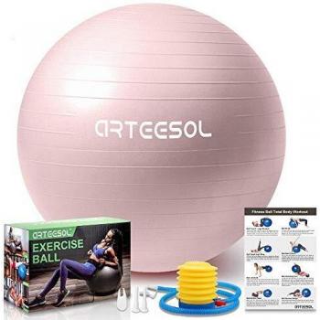 arteesol Balón de Ejercicio Anti-explosión, Pelota de Pilates 45cm/55cm/65cm/75cm/85cm Fitness Yoga Ball Estabilizador de balón de Equilibrio Resistente con Bomba rápida para Core Force