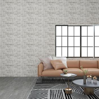 Paneles de Pared 3D Diseño de Ladrillo 11 uds EPS Gris Claro