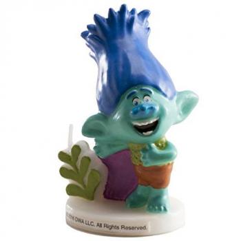 Vela Cumpleaños 3D Trolls Branch Azul Sin Fragancia 8 cm