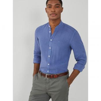 HACKETT HM309742 - Camisa de lino slim fit azul