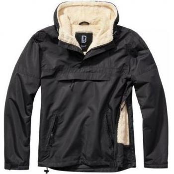 Brandit Men's Black Sherpa Windbreaker Jacket - Sizes L to 5XL