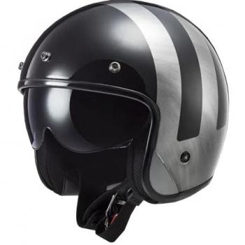 LS2 Casco Jet OF601 Bob II Lines Negro Vaqueros