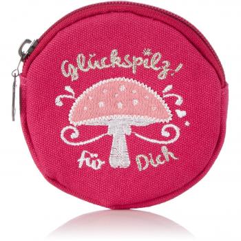 Adelheid Glückspilz m. Spruch Kindergeldbeutel - Monedero de tela niña, color rojo, talla 10x10x1 cm