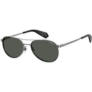 Polaroid Women's Ruthenium Grey Metal Polarized Aviator Sunglasses - One Size