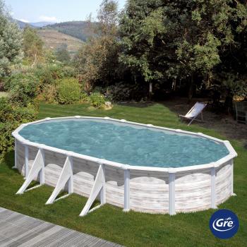 Piscina Ovalada de Pared de Acero Groenlandia Gre 730x375x132 cm