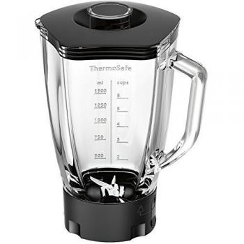 Bosch Hogar MUZ9MX1 Jarra batidora de Vidrio, Accesorio Opcional para Robots de Cocina Optimum, 2.3 l, Stainless Steel, Transparente y negro