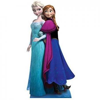 Star Cutout c730 - Figura gigante de cartón de Anna y Elsa de Frozen, 162 x 90 cm