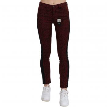 Costume National C’N’C Dark Red Mid Waist Slim Fit Cotton Jeans - W26