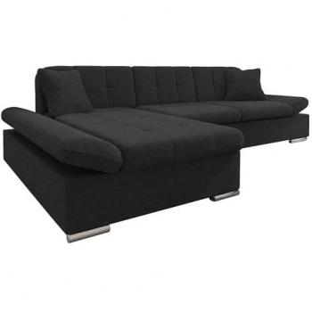 Sofá rinconero Comfivo 152, gris, con función de descanso y caja de ropa de cama, dimensiones 278x161x76cm