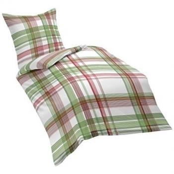 Fleuresse 113.350 FB4 Mako satén ropa de cama, 135 x 200 cm, rojo / verde