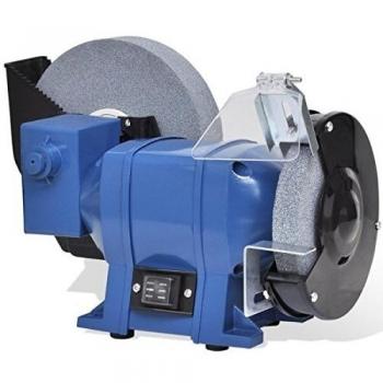 vidaXL Amoladora de banco en seco y mojado potencia 250 W color azul material aluminio