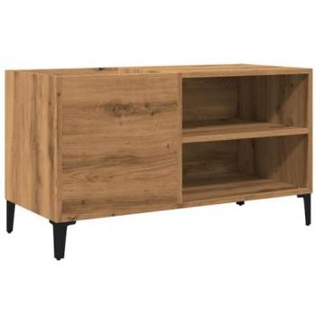 Mueble para discos de madera de ingeniería roble artisan 84,5x38x48 cm con patas de metal