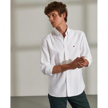 Camisa de hombre slim fit lisa en blanco Lion of Porches