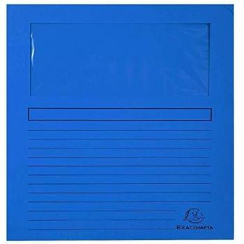 Exacompta 50102E - Lote de 100 Subcarpetas Forever® 120 con Ventana e Impresas, Color Azul