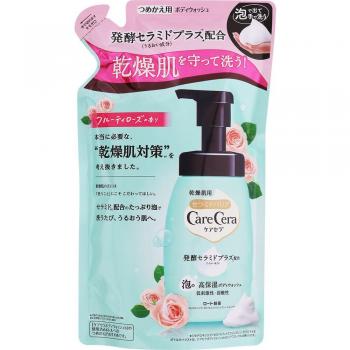 Rohto CareCera High Moisturizing Fruity Rose Foam Body Wash Refill for Dry/Sensitive Skin - 385ml