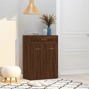 Zapatero marrón de roble 60x35x84 cm en madera multicapa