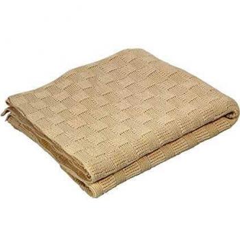 Kave Home - Manta Saian con Cuadrados 100% algodón Beige 125 x 150 cm