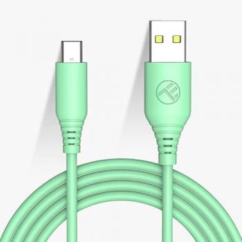 Cable de datos Tellur de silicona USB a Tipo-C, 3A, 1m, verde