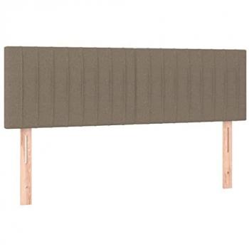 Cabecero con LED de tela gris taupe 144x5x78/88 cm