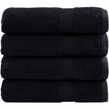 Toallas de ducha SOLUND 4 piezas Negro 70x140 cm 600g/m²