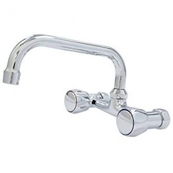 Grifo Fregadero Bimando de Zinc con 2 Tomas Caño HRZ. Urbel