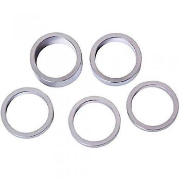 CONTEC Spacer-Set SB-verpackt, mit 5 Alu Spacern 3 x 5mm, 1 x 10mm, 1 x 15mm, 1 1/8', silber