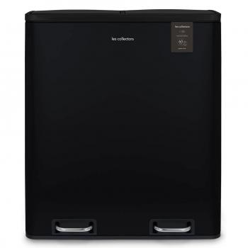 Papelera de Reciclaje Les Collectors N°910, 2 Cubos Removibles de 30L, Cierre Silencioso, Acero Inoxidable, Negro Mate