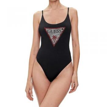 Rhinestone Triangle Logo One-Piece Swimsuit
