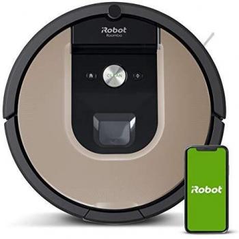 Robot aspirador conexión Wi-Fi iRobot Roomba 966 - 2 cepillos goma multisuperficie - Óptimo mascotas - Recarga y reanuda - Sugerencias personalizadas - Compatible asistente voz - Coordinación Imprint