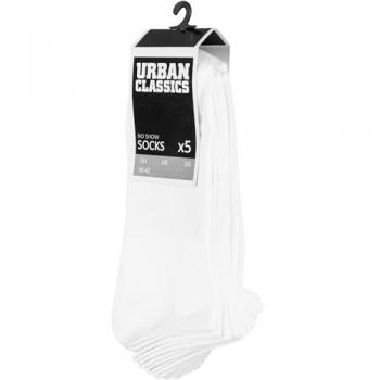 Urban Classics Unisex No Show Socks 5-Pack - White