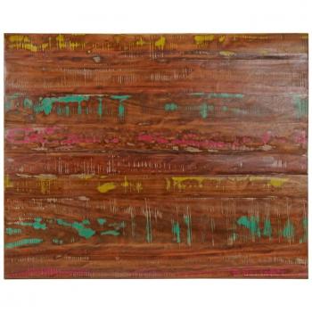 Sobremesa Rectangular de Madera Maciza Reciclada 100x80x2,5 cm Marrón