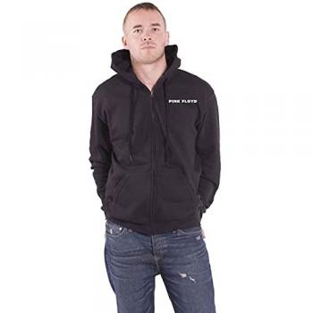 Pink Floyd Circle Logo Back Print Zipper Hoodie - Black - XL - 80% Cotton, 20% Polyester