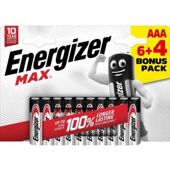 Energizer MAX Power Seal Blister 6 + 4 Pilas Alcalinas AA, LR6 y Pila Alcalina Max LR03 (AAA) Blister 6+4 unidades CE