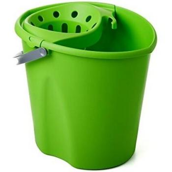 Tatay Cubo de Fregona Oval, de PP, Libre de BPA, Escurridor por Presión, con Asas. Fabricado en España. Color Lima