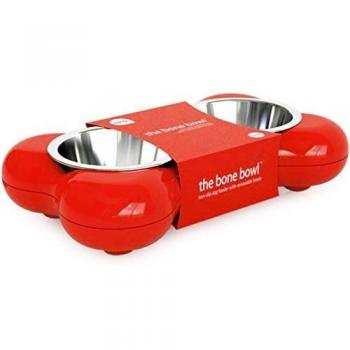 Hing Designs GH-BBR02 - Bol para Perro con Forma de Hueso, Color Rojo
