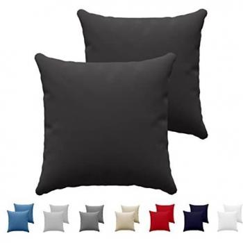 Dreamzie Juego de 2 x Fundas de Almohada 40x40 cm Negro 100% Algodon Jersey - Funda de Almohada Algodon 40x40 - Funda Cojin para Cama 40x40 - Protector de Almohada