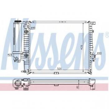 Radiador de refrigeración del motor NISSENS 60614A